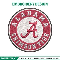 alabama crimson tide embroidery design, alabama crimson tide embroidery, logo sport, sport embroidery, ncaa embroidery