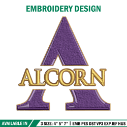 alcorn state braves mountaineers embroidery design, alcorn state braves embroidery, sport embroidery, ncaa embroidery.