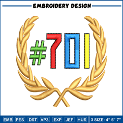 701 logo embroidery design, 701 logo embroidery, embroidery file, logo design,  logo shirt, digital download