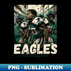 philadelphia eagles football player - cartoon style - stunning sublimation artwork