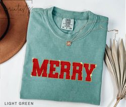 chenille patch merry christmas t-shirt png, christmas t-shirt png, christmas gifts for women, holiaday t-shirt png,   ch