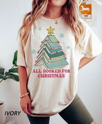 christmas book tree shirt png, christmas gift for teacher, school christmas t-shirt png,   christmas, book lovers christ