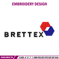brettex logo embroidery design, brettex logo embroidery, logo design, embroidery file, logo shirt, instant download.
