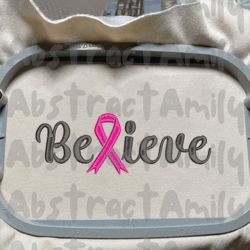 believe embroidery designs, cancer awareness embroidery designs, breast cancer embroidery designs, pink ribbon embroidery designs