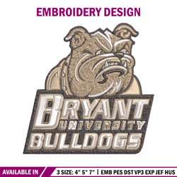 bryant bulldogs embroidery design, bryant bulldogs embroidery, logo sport, sport embroidery, ncaa embroidery.