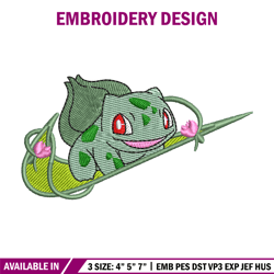 bubasaur anime embroidery design, pokemon embroidery, embroidery file, anime design, anime shirt, digital download
