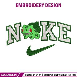 bubasaur nike logo embroidery design, pokemon embroidery, nike design, logo shirt, embroidery shirt, digital download.