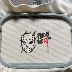 the crystal lake killer embroidery design, the killer friday 13th horror movie killers embroidery file, embroidery file