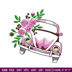 car flower embroidery design, car flower embroidery, logo design, embroidery file, logo shirt, digital download.