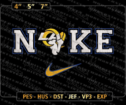 nike nfl los angeles rams logo embroidery design, nike nfl logo sport embroidery machine design, famous football team embroidery design, football brand embroidery, pes, dst, jef, files