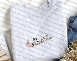 cats embroidered crewneck sweatshirt embroidered - hoodie embroidered, instant download, embroidery machine files