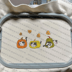 stay spooky embroidery machine design, halloween cat pumpkin embroidery design, spooky cat boo embroidery design