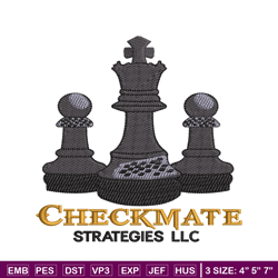 checkmate logo embroidery design, checkmate logo embroidery, embroidery file, logo design, logo shirt, digital download