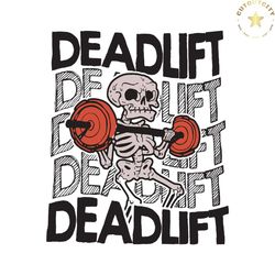 Skeleton Deadlift Gym Workout SVG Graphic Design File