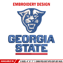 georgia state panthers embroidery design, georgia state panthers embroidery, logo sport embroidery, ncaa embroidery.