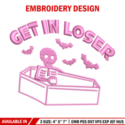 get in lose embroidery design, skeleton embroidery, embroidery file, embroidery shirt, emb design, digital download