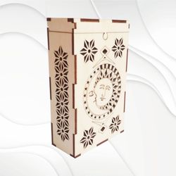 case tarot cards, design laser cutting. engraving pattern, svg dxf files, laser cutting. digital model, cutting design.