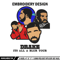 its a blur tour embroidery design, drake embroidery, embroidery file, embroidery shirt, emb design, digital download