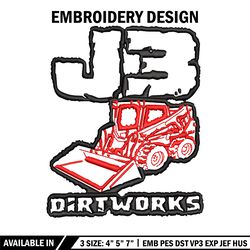 j3 dirtworks embroidery design, logo embroidery, embroidery file, embroidery shirt, emb design, digital download