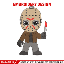 jason voorhees embroidery design, horror embroidery, embroidery file, embroidery shirt, emb design, digital download