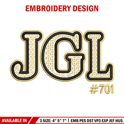 jgl logo embroidery design, jgl logo embroidery, logo design, logo shirt, embroidery file, instant download