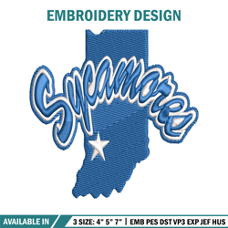 indiana state sycamores embroidery design, indiana state sycamores embroidery, logo sport embroidery, ncaa embroidery.