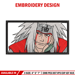 jiraiya embroidery design, naruto embroidery, anime design, embroidery shirt, embroidery file, digital download