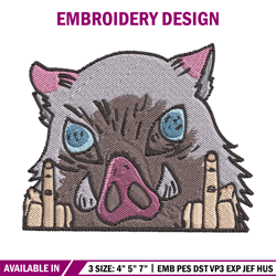 inosuke boar embroidery design, inosuke embroidery, anime design, embroidery shirt, embroidery file,digital download
