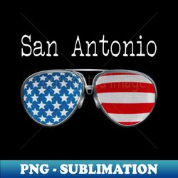 patriotic pilot glasses - san antonio city skyline - instant sublimation download