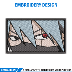 kakashi eyes embroidery design, naruto embroidery, anime design, embroidery shirt,embroidery file,digital download