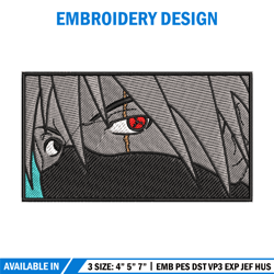 kakashi eyes embroidery design, naruto embroidery, embroidery file, anime design, anime shirt, digital download