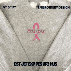 personalized cancer embroidery designs, cancer awareness embroidery designs, breast cancer embroidery designs, pink ribbon embroidery designs