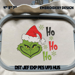green monster hohoho embroidery design, christmas 2023 embroidery machine design, happy christmas embroidery design for shirt, family christmas embroidery file