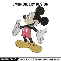 mickey mouse embroidery design, mickey embroidery, embroidery file, embroidery shirt, emb design, digital download