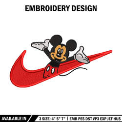 mickey mouse nike embroidery design, disney embroidery, nike design, cartoon design, cartoon shirt, digital download