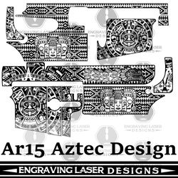 engraving laser designs ar15 aztec design