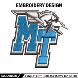 middle tennessee blue raiders embroidery design, logo embroidery, logo sport, sport embroidery, ncaa embroidery.