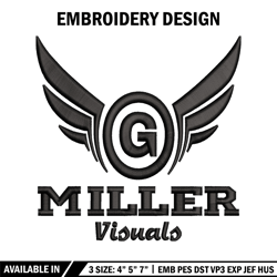 miller logo embroidery design, miller logo embroidery, anime design, embroidery file, logo shirt, digital download.