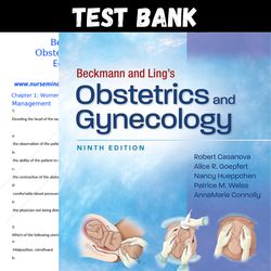 latest 2023 beckmann and ling's obstetrics and gynecology 9th edition by robert casanova test bank |  all chapters