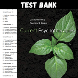 Latest 2023 Test Bank For Current Psychotherapies 11th Edition By Danny Wedding  Test bank |  All Chapters