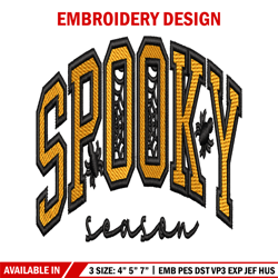 spooky embroidery design, halloween embroidery, halloween design, embroidery file, logo shirt, digital download.