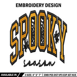 spooky embroidery design, halloween embroidery, halloween design, embroidery file, logo shirt, digital download.