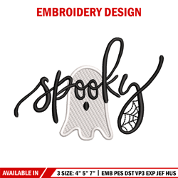 spooky ghost embroidery design, spooky embroidery, emb design, embroidery shirt, embroidery file, digital download