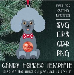 poodle dog | christmas ornament | candy holder template svg | sucker holder paper craft