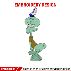 squidward embroidery design, spongebob embroidery, embroidery file, embroidery shirt, emb design, digital download