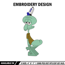 squidward embroidery design, spongebob embroidery, embroidery file, embroidery shirt, emb design, digital download