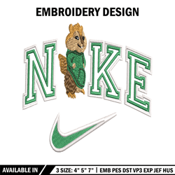 squirrel nike embroidery design, squirrel nike embroidery, logo design, embroidery file, logo shirt, digital download.