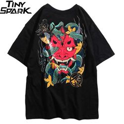 2019 hip hop t shirt men snake ghost t-shirt harajuku streetwear tshirt cotton short sleeve summer tops tee hiphop back