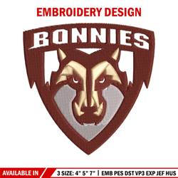 st bonaventure bonnies embroidery design, st bonaventure bonnies embroidery, sport embroidery, ncaa embroidery.