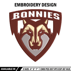 st bonaventure bonnies embroidery design, st bonaventure bonnies embroidery, sport embroidery, ncaa embroidery.